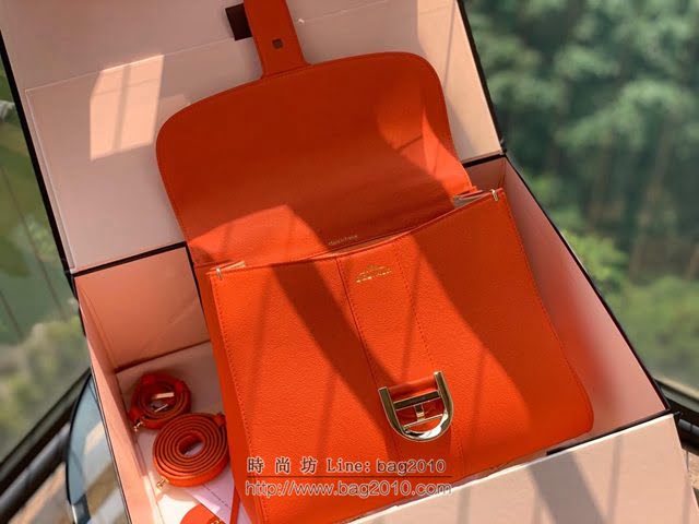 DELVAUX女包 春夏新款 Brillant系列手袋 進口牛皮 德爾沃女手提包 Dv0028 橙色 Delvaux單肩斜挎包  fcs1340